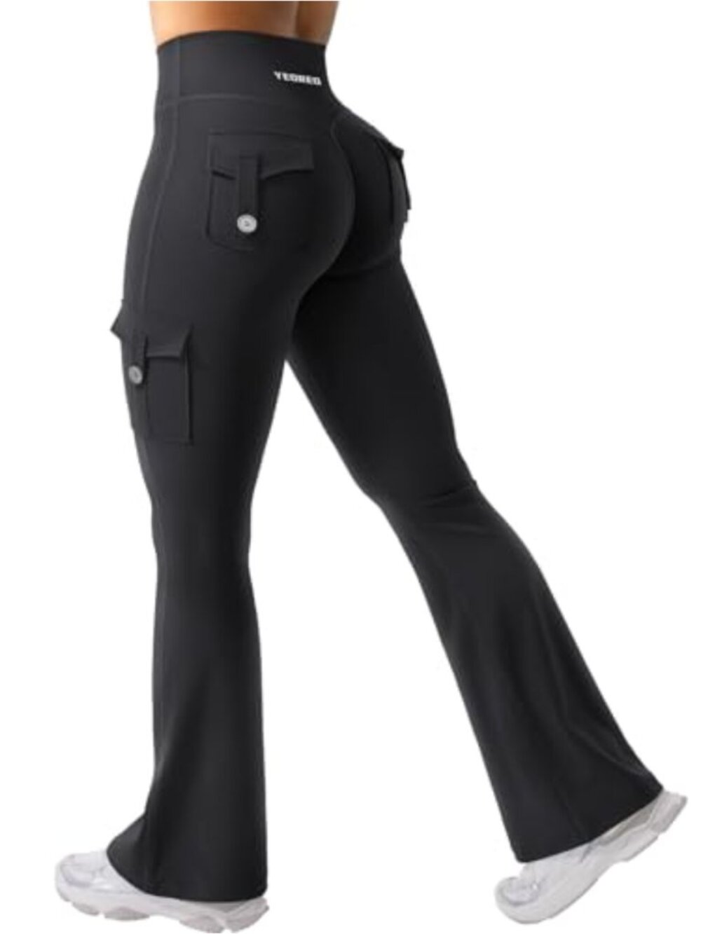 High Waist Flare Leggings with Pockets No Front Seam Workout Gym Yoga